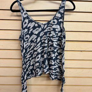 Blue and grey patterned tank top